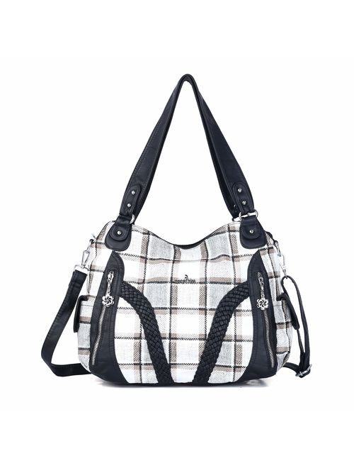Angel Kiss Purses and Handbags Women Fashion Tote Bag Shoulder Bags Top Handle Satchel Purses Washed Synthetic Leather Handbag