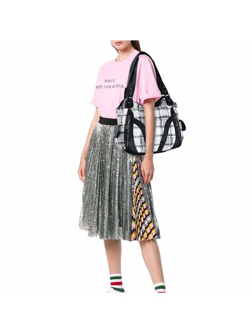 Angel Kiss Purses and Handbags Women Fashion Tote Bag Shoulder Bags Top Handle Satchel Purses Washed Synthetic Leather Handbag
