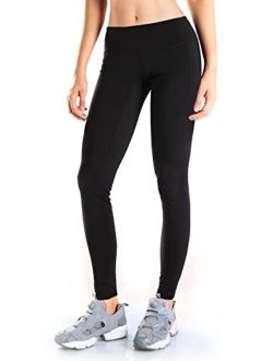 Yogipace Petite/Regular/Tall,Women's Water Resistant Fleece Lined Thermal Tights Winter Running Cycling Skiing Leggings with Zippered Pocket