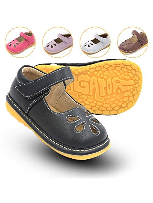 Little Mae's Boutique Mary Jane Squeaky Adjustable Flexible Sole Baby Shoes