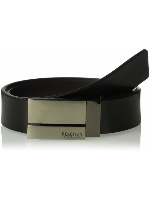 Kenneth Cole REACTION Men's Leather Reversible Plaque Buckle Belt