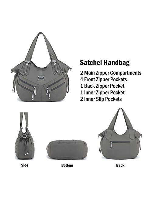 Scarleton Satchel Handbag for Women, Ultra Soft Washed Vegan Leather Crossbody Bag, Shoulder Bag, Tote Purse, H1476