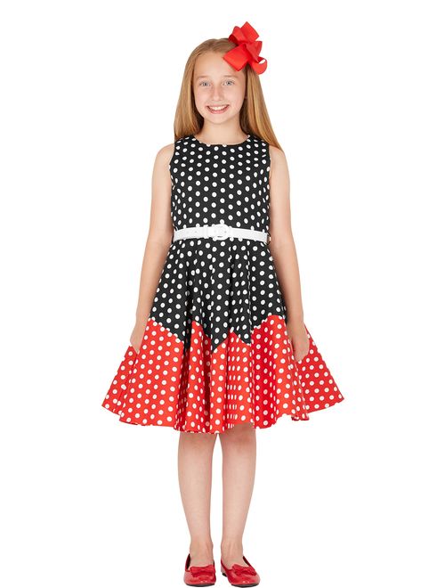 BlackButterfly Kids 'Amy' Vintage Polka Dot 50's Girls Dress
