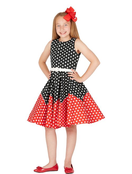 BlackButterfly Kids 'Amy' Vintage Polka Dot 50's Girls Dress