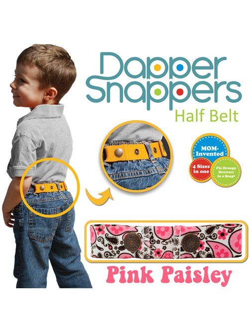Dapper Snapper Made in The USA Baby & Toddler Adjustable Belt-Pink Paisley