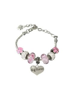 Infinity Collection Sister Bracelet -Sister Jewelry- Big Sister Charm Bracelet, Pink Big Sister Bracelet- Gift for Sisters