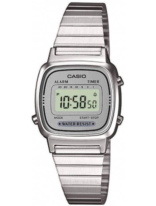 Casio Women's LA670WA-7 Silver Tone Digital Retro Watch