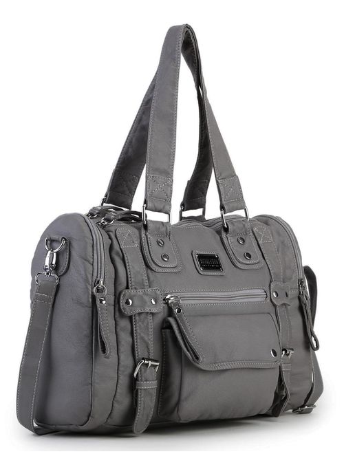 Scarleton Satchel Handbag for Women, Ultra Soft Washed Vegan Leather Crossbody Bag, Shoulder Bag, Tote Purse, H1485
