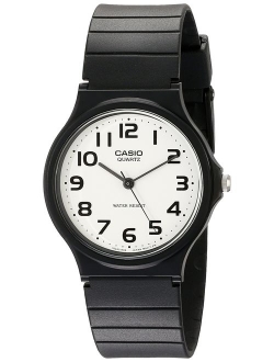 Men's Classic Quartz Watch with Resin Strap, Black, 20 (Model: EAW-MQ-24-7B2)