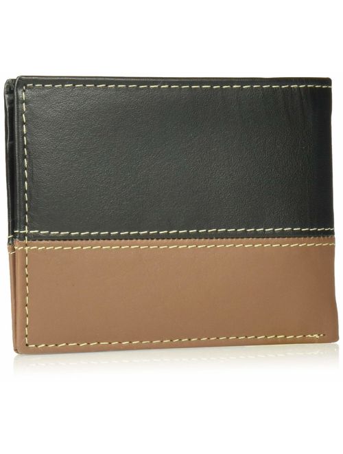 Timberland Men's Hunter Leather Passcase Wallet Trifold Wallet Hybrid