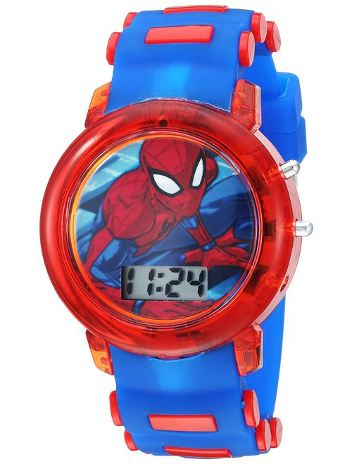 Accutime Marvel Boys' Quartz Watch with Plastic Strap, Blue, 20 (Model: SPD4464)