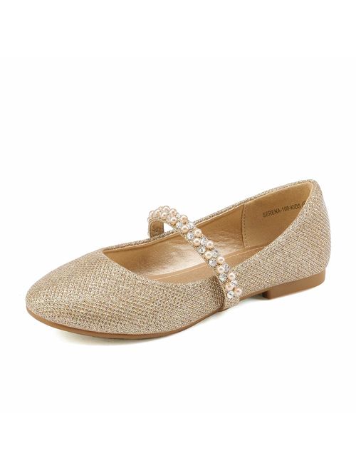 DREAM PAIRS Girls Serena-100 Mary Jane Ballerina Flat Shoes