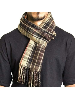 Mens Plaid Scarf Soft Winter Scarves Unisex