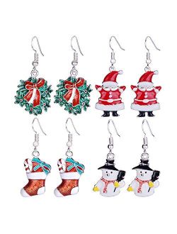 Christmas Theme Earrings Holiday Jewelry Set Gifts for Womens Girls, There Are Christmas Balls, Light Bulbs, Hoop Earrings, Handmade Crystal Earrings and Many Other Earri