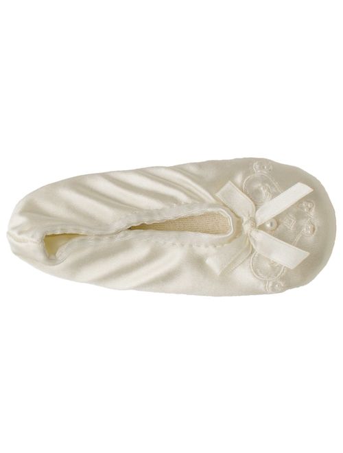 Isotoner Satin Pearl Ballerina Girls Slippers Ballet Flat