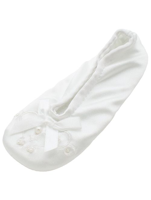 Isotoner Satin Pearl Ballerina Girls Slippers Ballet Flat