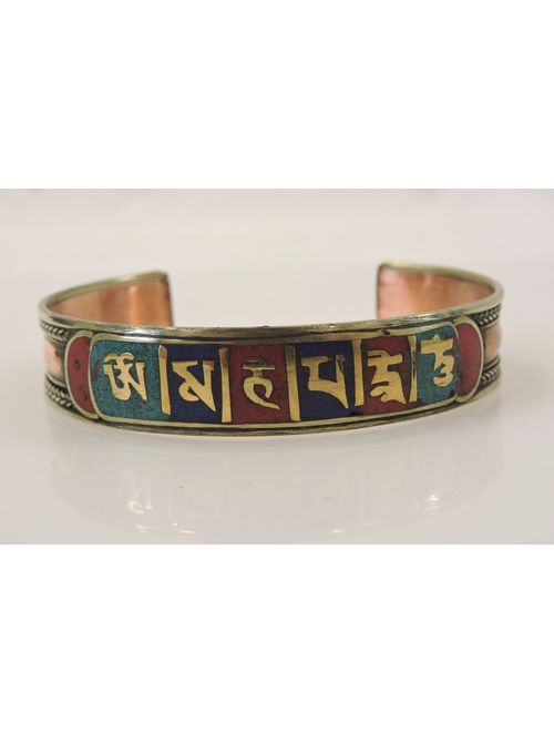 Handmade Tibetan Three Metal Healing Mantra Yoga Bracelet