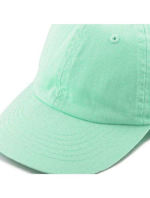 The Hat Depot Kids Washed Low Profile Cotton and Denim Plain Baseball Cap Hat