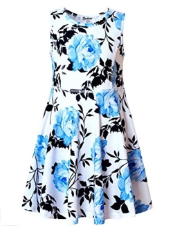 Girls Summer Dress Sleeveless Printing Casual/Party 3-13Years