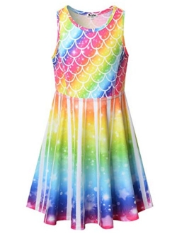 Girls Summer Dress Sleeveless Printing Casual/Party 3-13Years