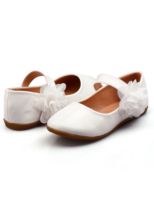 Nova Utopia Toddler Little Girls Dress Ballet Mary Jane Bow Flat Shoes