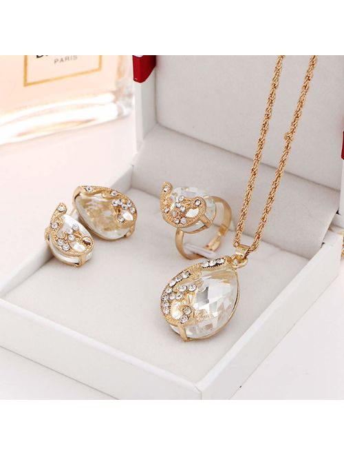 Crystal Chain Bohemian Jewelry Set Earrings Romantic Gift Crystal Jewelry