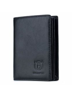 Bullcaptain Large Capacity Genuine Leather Bifold Wallet/Credit Card Holder for Men with 15 Card Slots QB-027