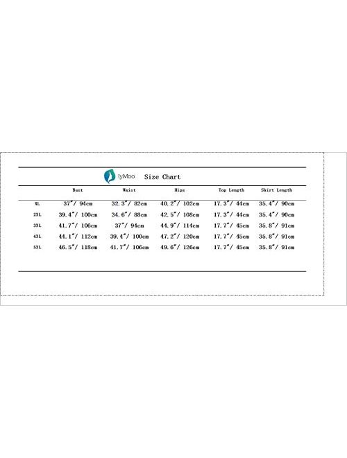 Plus Size Skirt Sets - Stretchy Sexy Two Piece Outfits for Women Bodycon Crop Top + Long Pencil Skirt