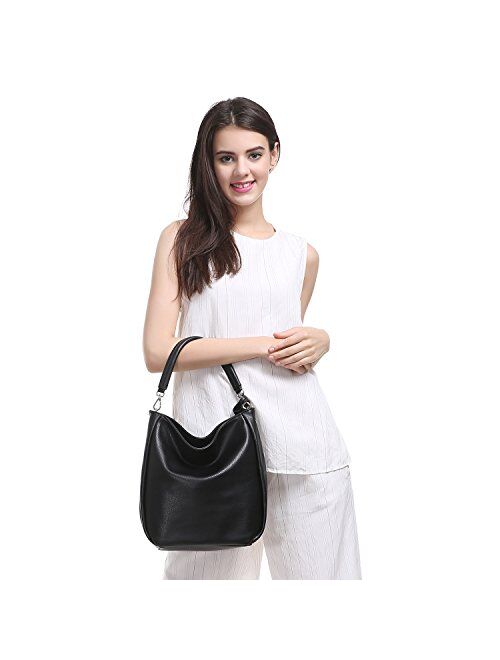 DAVIDJONES Women's Faux Leather Hobo Bags Tote Handbags Medium Size Crossbody Shoulder Bag Top-Handle Satchel