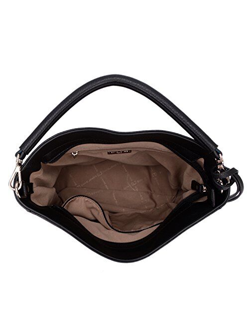 DAVIDJONES Women's Faux Leather Hobo Bags Tote Handbags Medium Size Crossbody Shoulder Bag Top-Handle Satchel