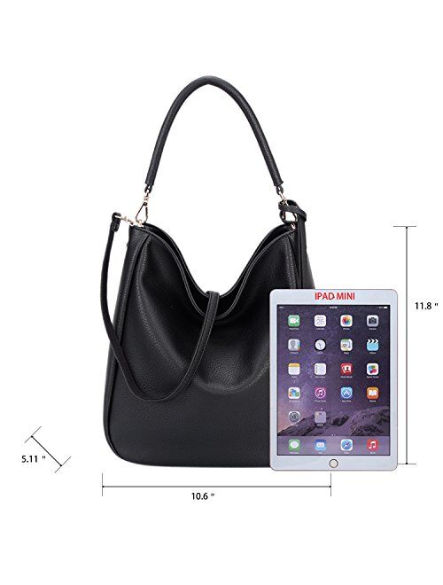 DAVIDJONES Women's Faux Leather Hobo Bags Tote Handbags Medium Size Crossbody Shoulder Bag Top-Handle Satchel
