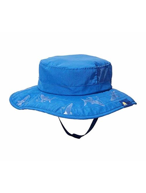 Sun Protection Zone Kids UPF 50+ Safari Sun Hat, Blue Sharks, Uv Sun Protective, Lightweight, Velcro Straps, One Size