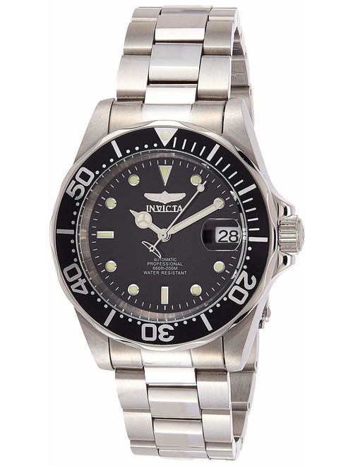 Invicta Men's 8926 Pro Diver Collection Automatic Watch, Silver-Tone/Black Dial/Half Open Back