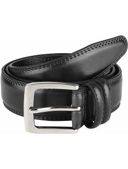 Men's Genuine Leather Belt 'ALL LEATHER' Classic Dress Casual Double Stitch 35mm