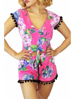 Cute Sexy Pinup Top and Shorts Set 2fer Playsuit Romper Set