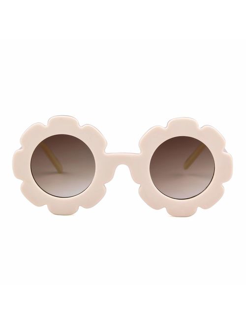 Sunglasses for Kids Round Flower Cute Glasses UV 400 Protection Children Girl Boy Gifts