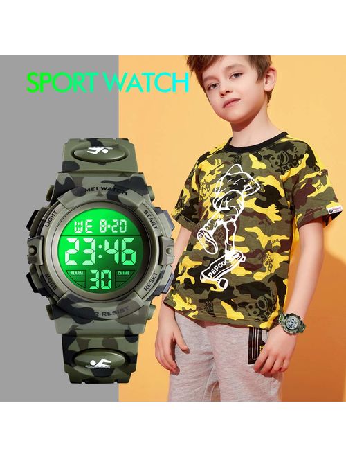 Dodosky Kids Digital Sports Waterproof Led Wrist Watch with Alarm for Boys and Girls