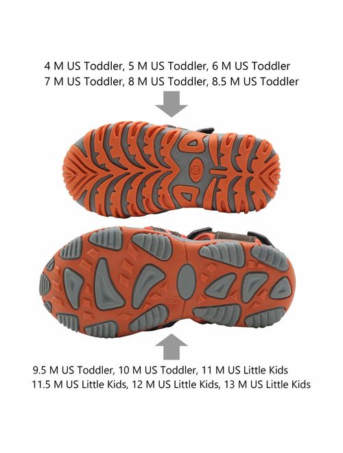 Apakowa Kid's Boy's Soft Sole Close Toe Sport Beach Sandals (Toddler/Little Kid)