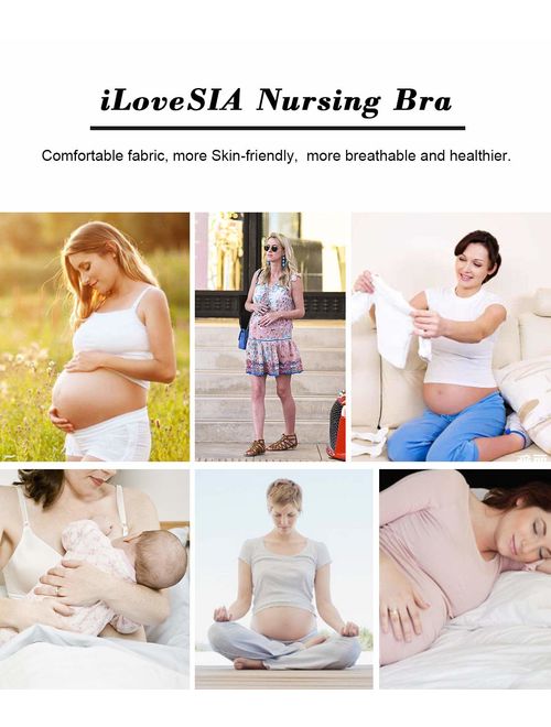 iloveSIA 3PACK Womens Full Bust Nursing Bra Seamless Maternity Bra