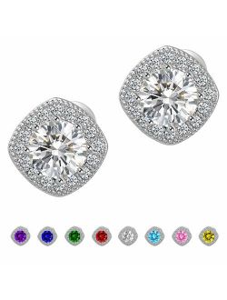 Stud Earrings Earrings for Girls Fashion Jewelry Cubic Zirconia Halo Earrings for Women Men