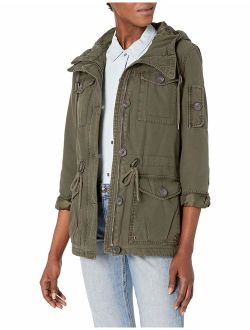 Women's Cotton Four Pocket Hooded Field Jacket