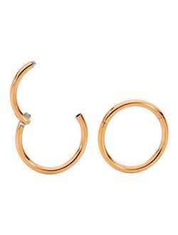 365 Sleepers 1 Pair Stainless Steel 20G (Very Thin) Hinged Segment Ring Hoop Sleeper Earrings Body Piercing 5mm / 6mm / 7mm / 8mm / 9mm / 10mm