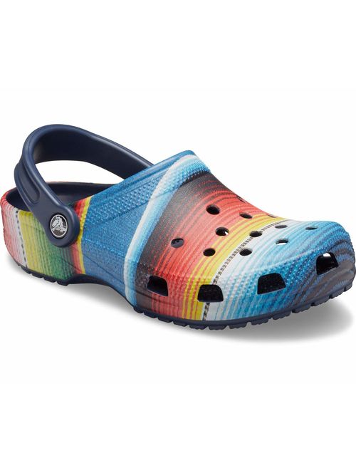 Crocs Men's and Women's Classic Striped Clog|Casual Slip on Water Shoe