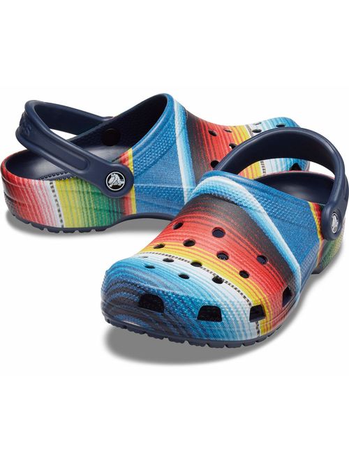Crocs Men's and Women's Classic Striped Clog|Casual Slip on Water Shoe