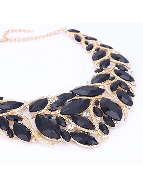 African Beads Jewelry Sets Women Bridal Crystal Statement Necklace Earring Jewelry Sets
