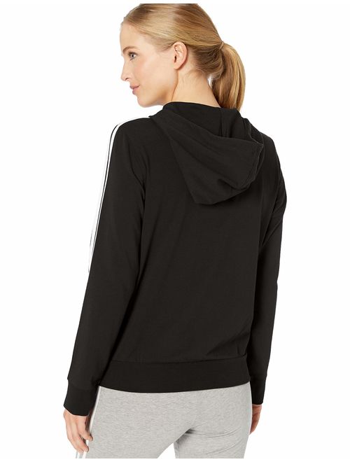 adidas Women's Essentials 3-stripes Single Jersey Full-zip Hoodie