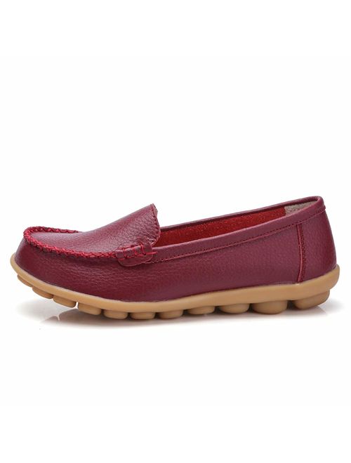slip on leather loafers womens