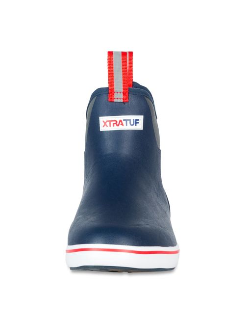 XTRATUF Performance Series 6" Men's Full Rubber Ankle Deck Boots, Navy & Red (22733)