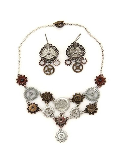 elope Multi Gear Necklace And Earring