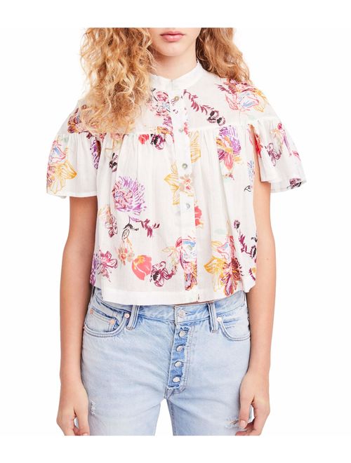 Free People Womens Sweet Escape Button Up Shirt